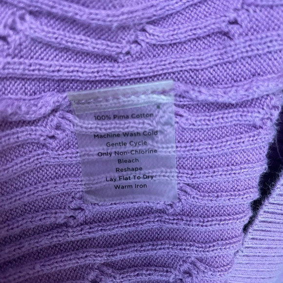 Talbots Purple Cable Knit Crew Neck‎ Sweater - Picture 5 of 5